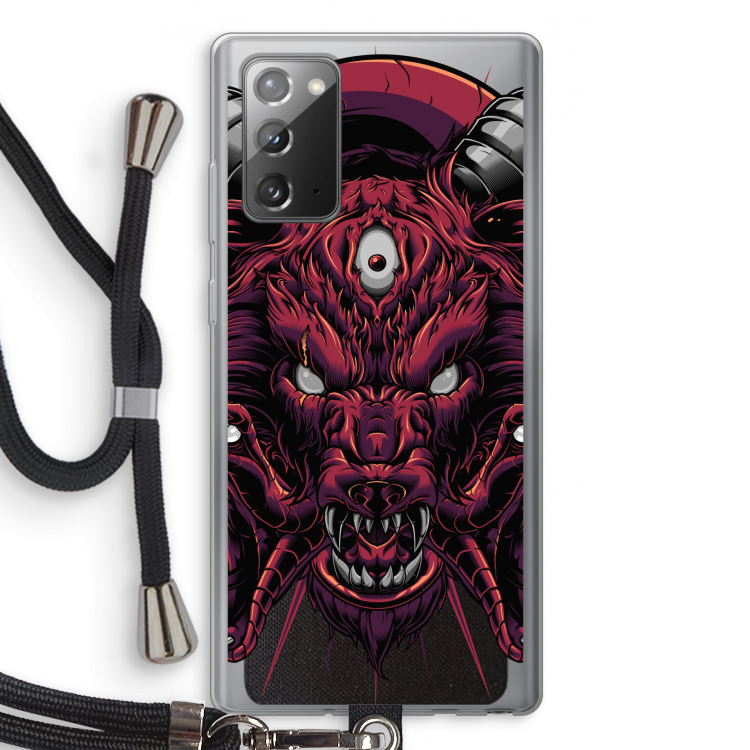 Hell Hound and Serpents: Samsung Galaxy Note 20 / Note 20 5G Transparant Hoesje met koord