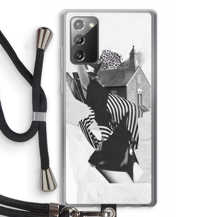 House: Samsung Galaxy Note 20 / Note 20 5G Transparant Hoesje met koord