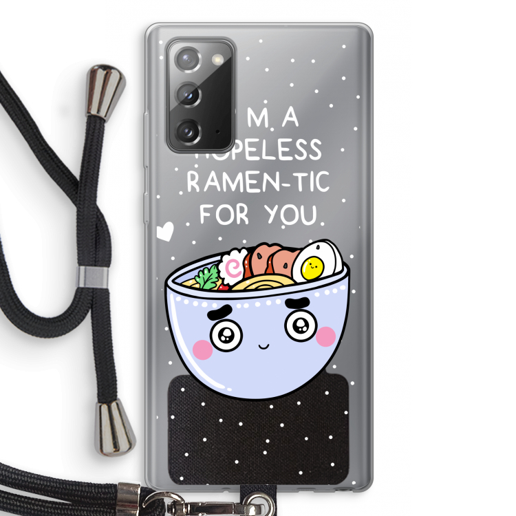 I'm A Hopeless Ramen-Tic For You: Samsung Galaxy Note 20 / Note 20 5G Transparant Hoesje met koord