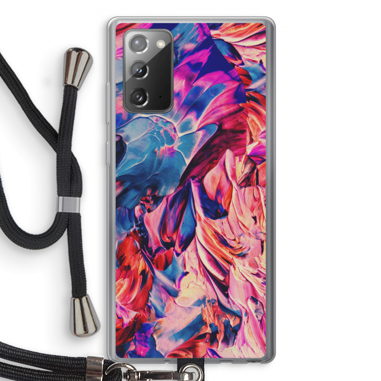 Pink Orchard: Samsung Galaxy Note 20 / Note 20 5G Transparant Hoesje met koord