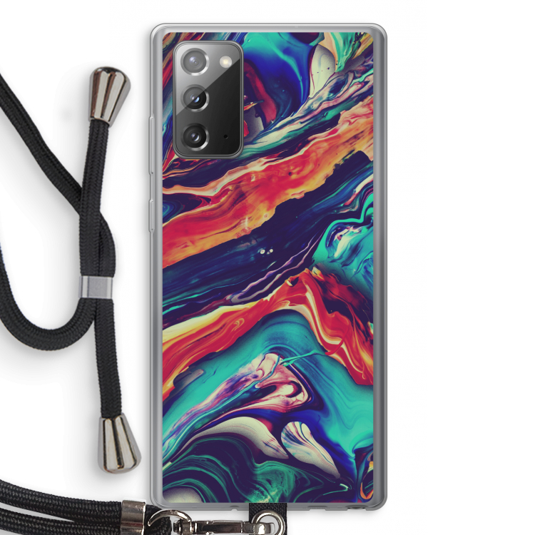 Chameleon Sun: Samsung Galaxy Note 20 / Note 20 5G Transparant Hoesje met koord