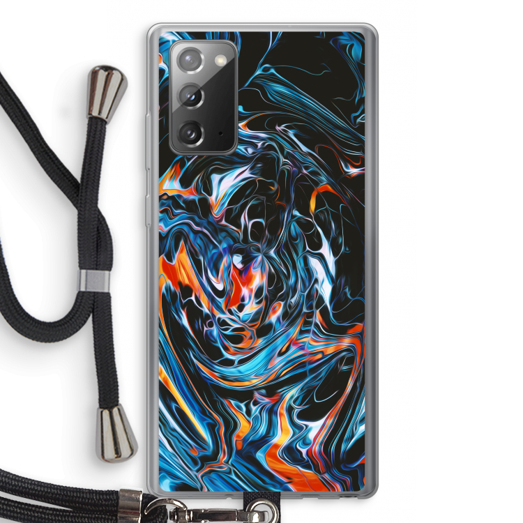 Black Unicorn: Samsung Galaxy Note 20 / Note 20 5G Transparant Hoesje met koord