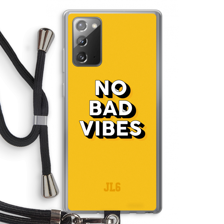 No Bad Vibes: Samsung Galaxy Note 20 / Note 20 5G Transparant Hoesje met koord