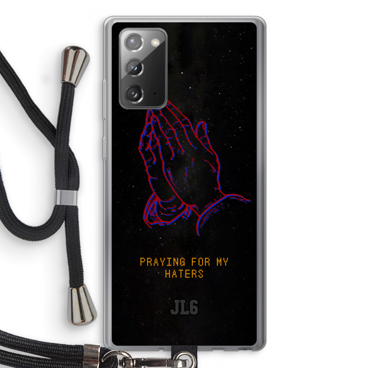 Praying For My Haters: Samsung Galaxy Note 20 / Note 20 5G Transparant Hoesje met koord