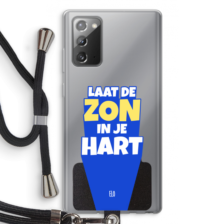 Laat de zon in je hart: Samsung Galaxy Note 20 / Note 20 5G Transparant Hoesje met koord