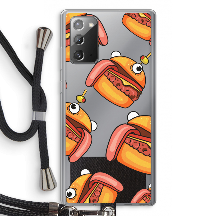 Hamburger: Samsung Galaxy Note 20 / Note 20 5G Transparant Hoesje met koord