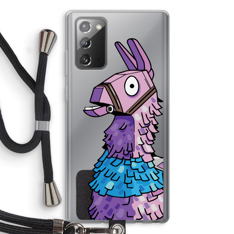 Lama: Samsung Galaxy Note 20 / Note 20 5G Transparant Hoesje met koord