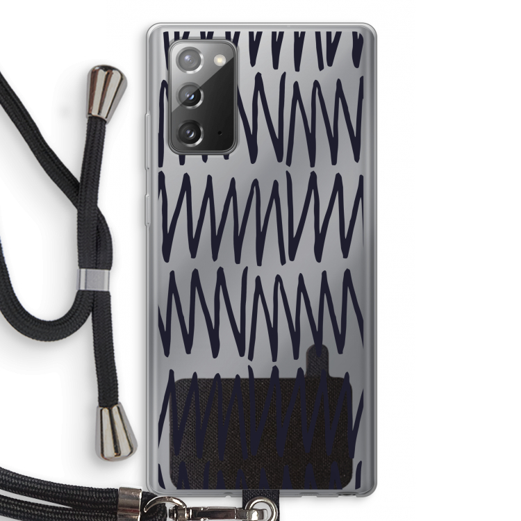 Marrakech Zigzag: Samsung Galaxy Note 20 / Note 20 5G Transparant Hoesje met koord