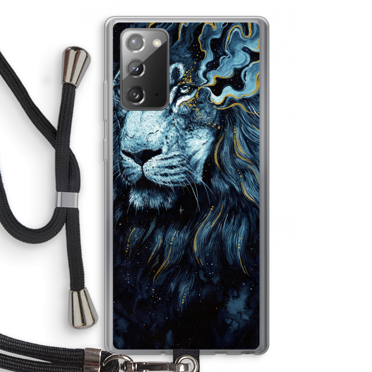 Darkness Lion: Samsung Galaxy Note 20 / Note 20 5G Transparant Hoesje met koord