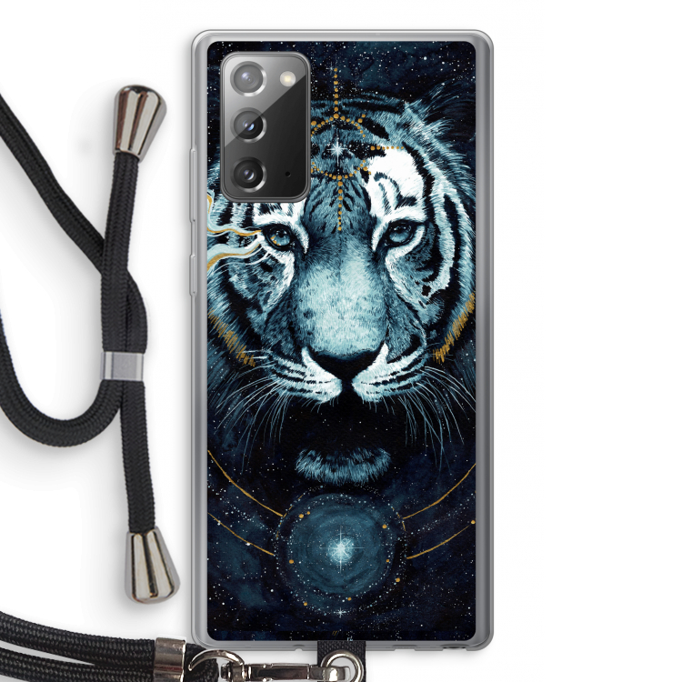 Darkness Tiger: Samsung Galaxy Note 20 / Note 20 5G Transparant Hoesje met koord
