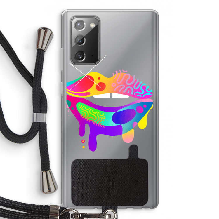 Lip Palette: Samsung Galaxy Note 20 / Note 20 5G Transparant Hoesje met koord