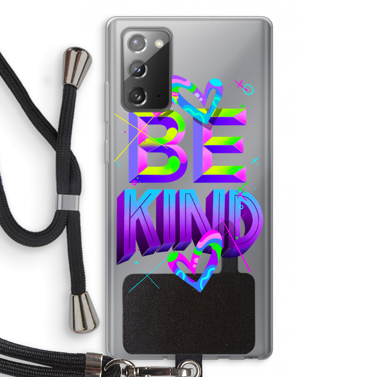 Be Kind: Samsung Galaxy Note 20 / Note 20 5G Transparant Hoesje met koord
