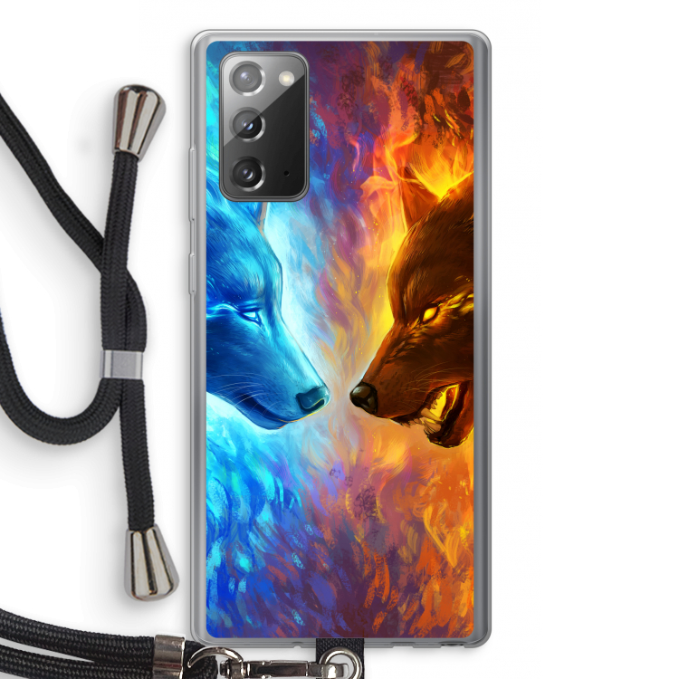 Fire & Ice: Samsung Galaxy Note 20 / Note 20 5G Transparant Hoesje met koord