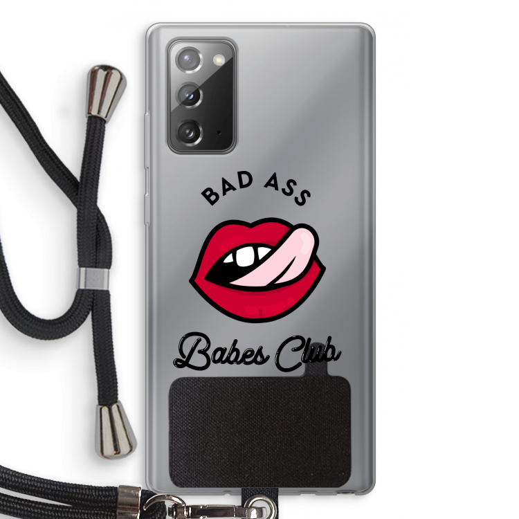 Badass Babes Club: Samsung Galaxy Note 20 / Note 20 5G Transparant Hoesje met koord