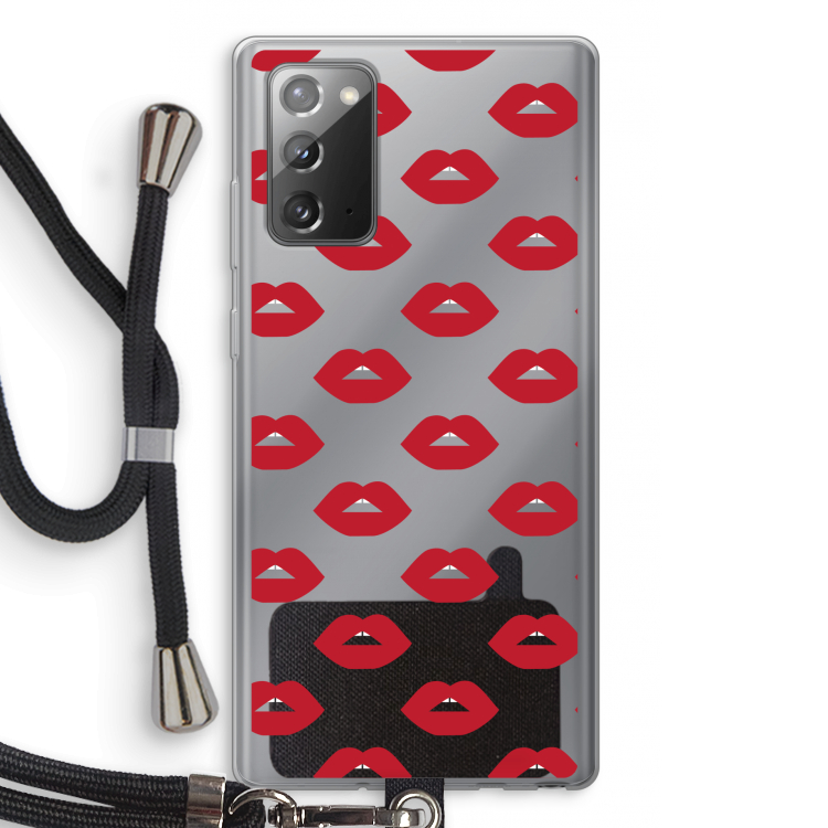 Lips: Samsung Galaxy Note 20 / Note 20 5G Transparant Hoesje met koord