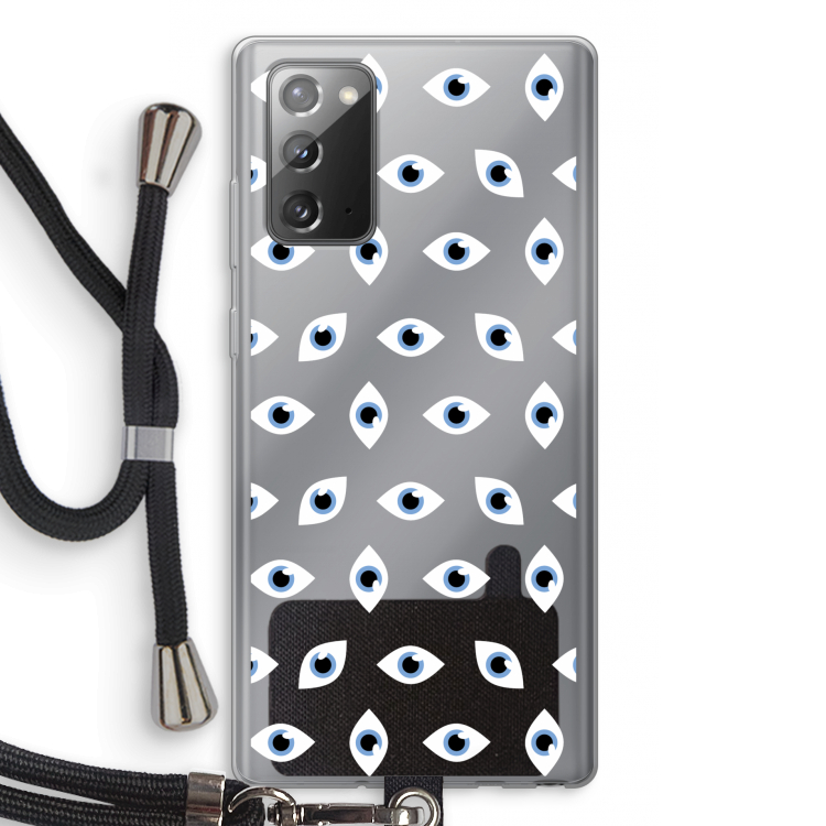 Eyes pattern: Samsung Galaxy Note 20 / Note 20 5G Transparant Hoesje met koord