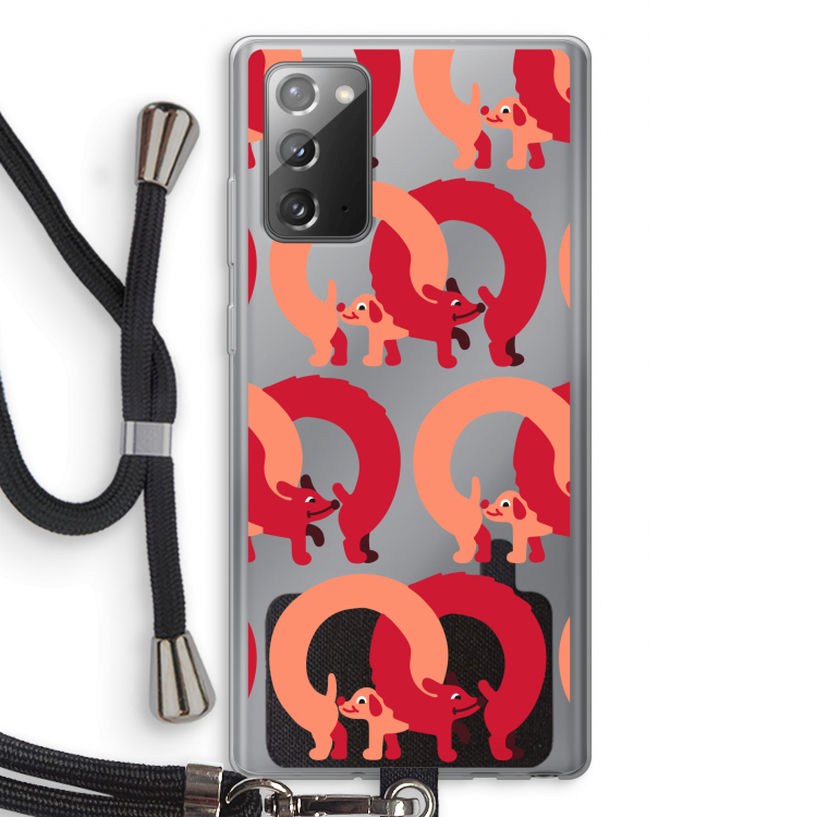 Dogs: Samsung Galaxy Note 20 / Note 20 5G Transparant Hoesje met koord