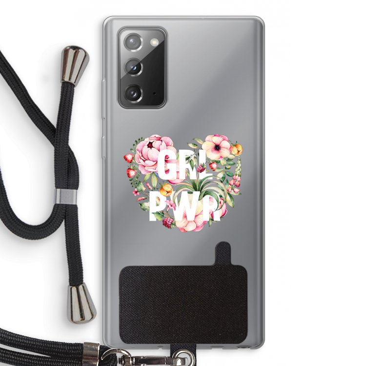 GRL PWR Flower: Samsung Galaxy Note 20 / Note 20 5G Transparant Hoesje met koord