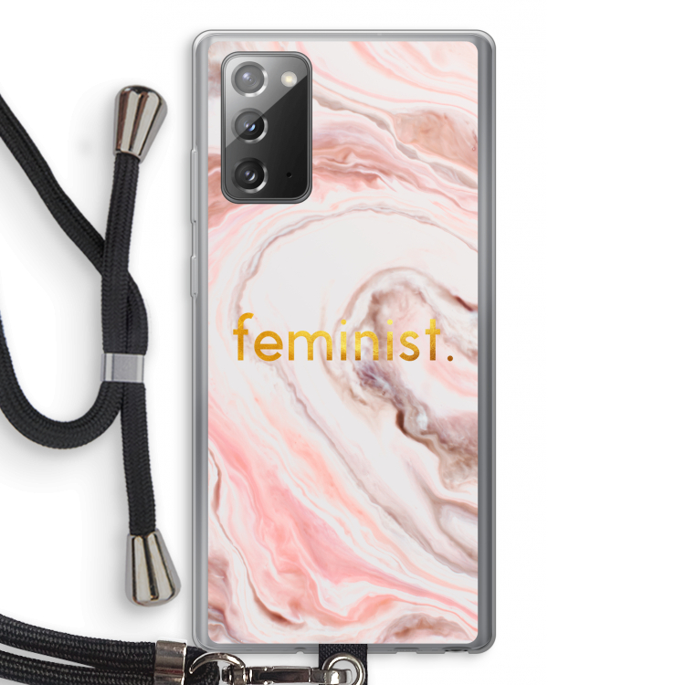 Feminist: Samsung Galaxy Note 20 / Note 20 5G Transparant Hoesje met koord