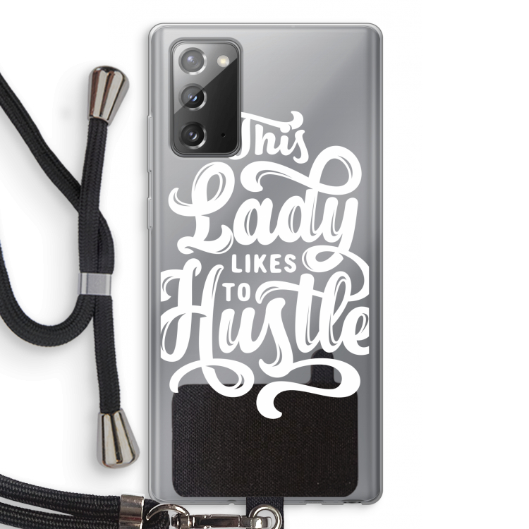Hustle Lady: Samsung Galaxy Note 20 / Note 20 5G Transparant Hoesje met koord