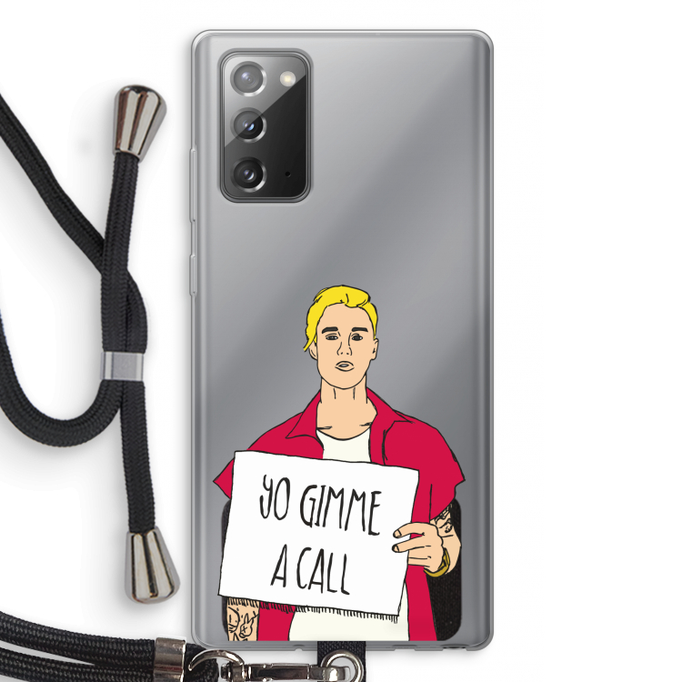 Gimme a call: Samsung Galaxy Note 20 / Note 20 5G Transparant Hoesje met koord