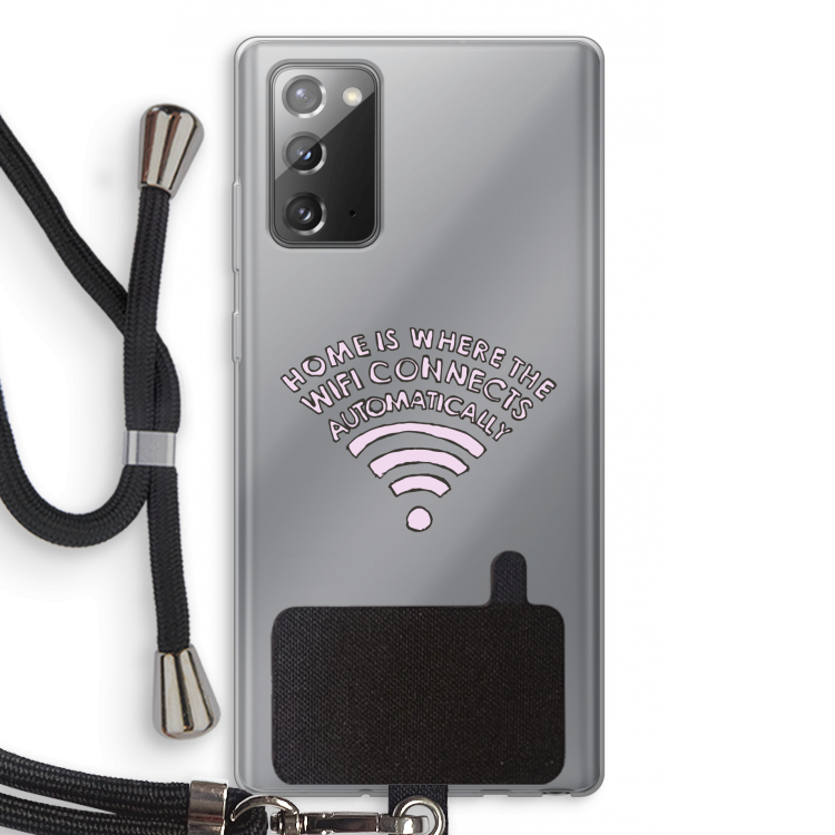 Home Is Where The Wifi Is: Samsung Galaxy Note 20 / Note 20 5G Transparant Hoesje met koord