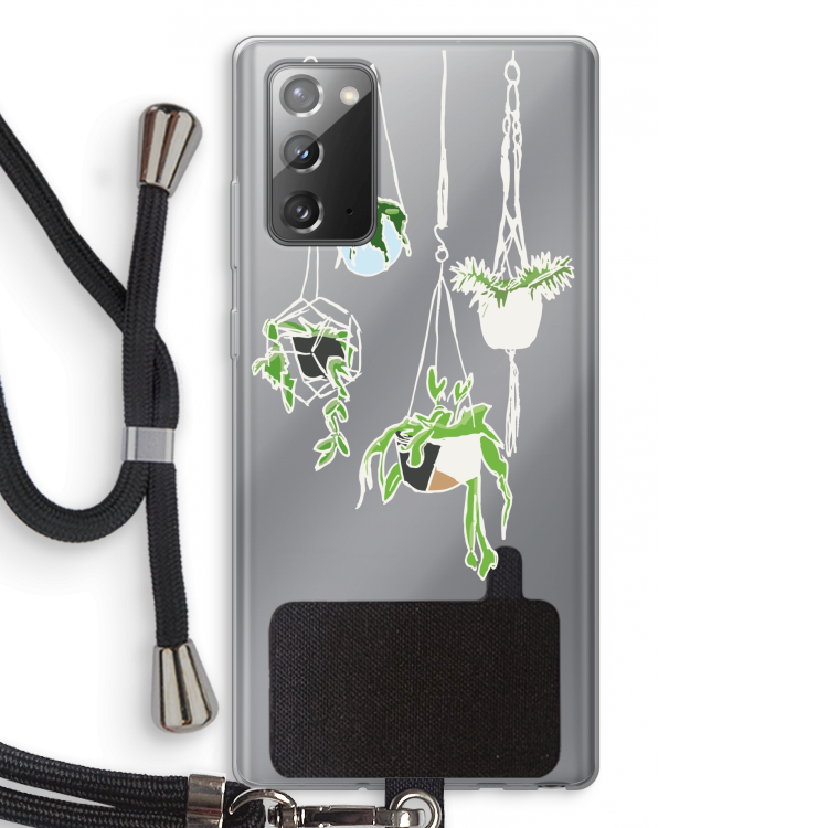 Hang In There: Samsung Galaxy Note 20 / Note 20 5G Transparant Hoesje met koord