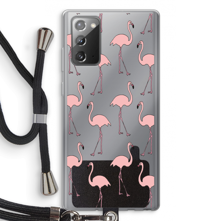 Anything Flamingoes: Samsung Galaxy Note 20 / Note 20 5G Transparant Hoesje met koord