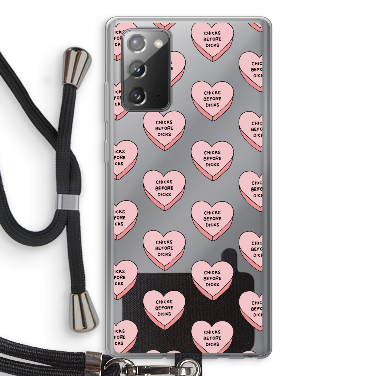 Chicks before dicks: Samsung Galaxy Note 20 / Note 20 5G Transparant Hoesje met koord