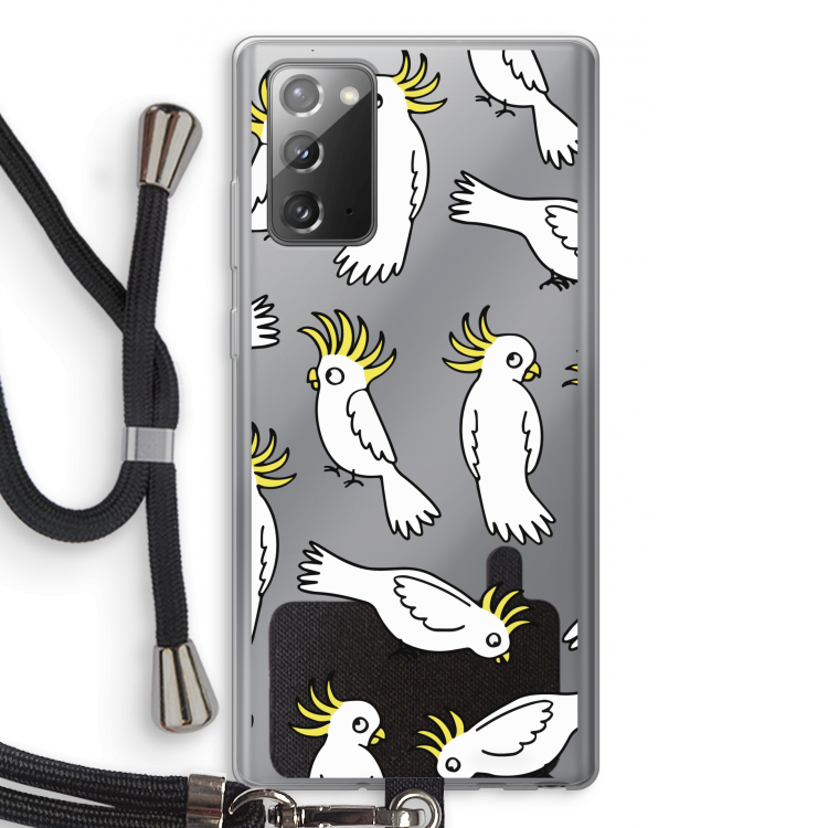 Papegaai: Samsung Galaxy Note 20 / Note 20 5G Transparant Hoesje met koord