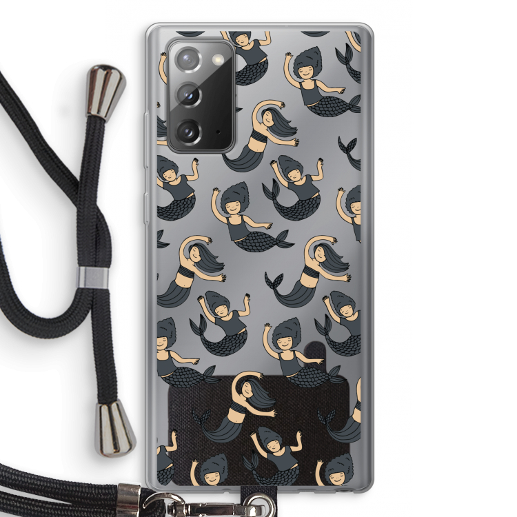 Zeemeermin: Samsung Galaxy Note 20 / Note 20 5G Transparant Hoesje met koord