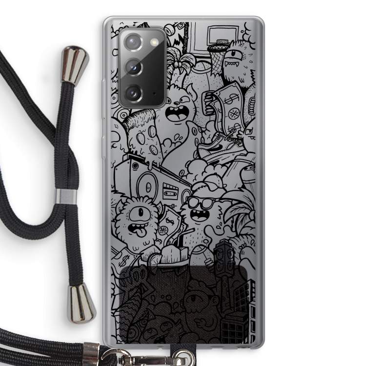 Vexx Black City : Samsung Galaxy Note 20 / Note 20 5G Transparant Hoesje met koord