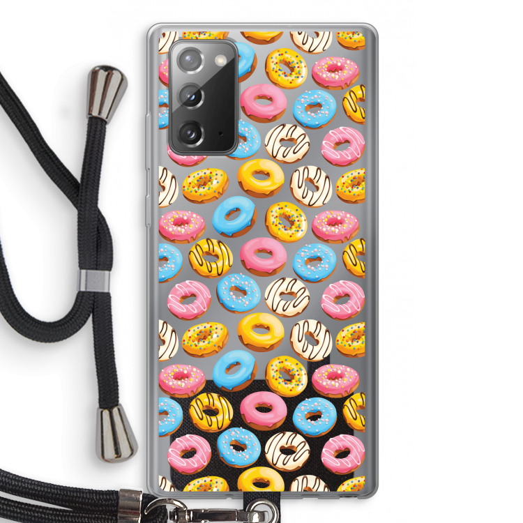 Pink donuts: Samsung Galaxy Note 20 / Note 20 5G Transparant Hoesje met koord