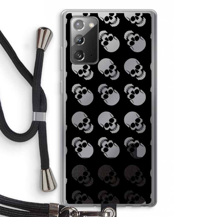 Musketon Skulls: Samsung Galaxy Note 20 / Note 20 5G Transparant Hoesje met koord