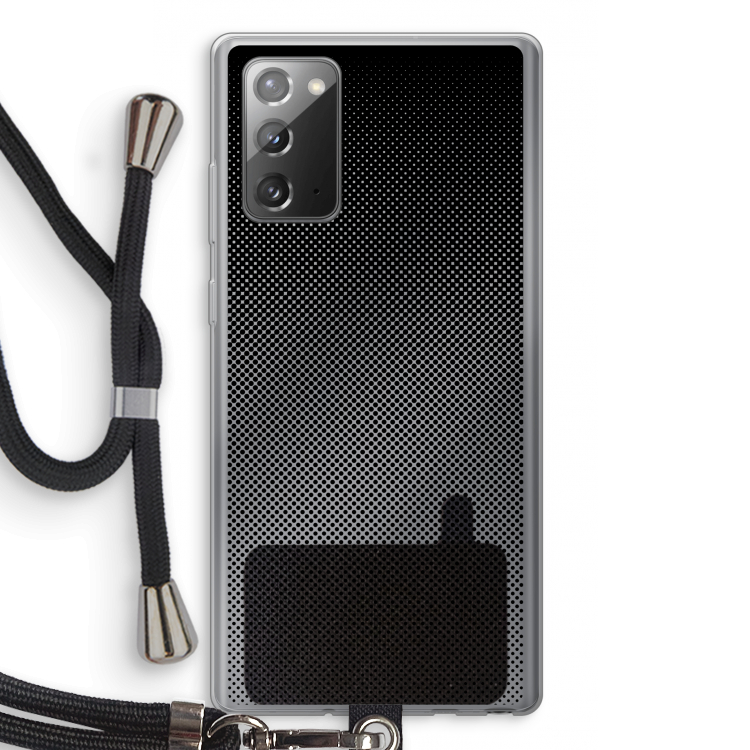 Musketon Halftone: Samsung Galaxy Note 20 / Note 20 5G Transparant Hoesje met koord