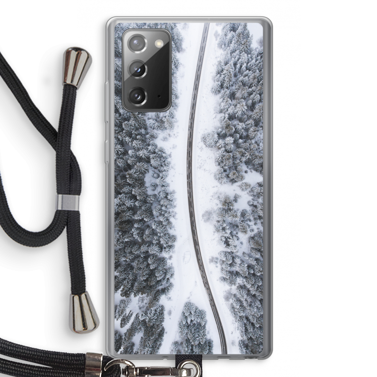 Snøfall: Samsung Galaxy Note 20 / Note 20 5G Transparant Hoesje met koord