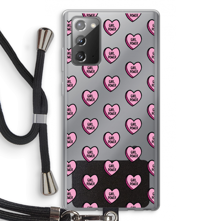 GIRL POWER: Samsung Galaxy Note 20 / Note 20 5G Transparant Hoesje met koord