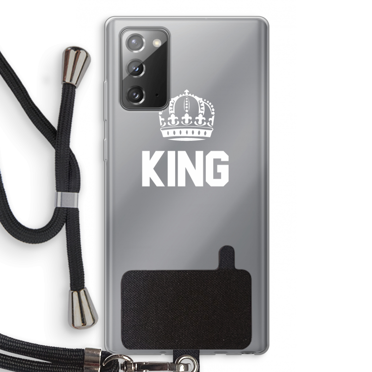 King zwart: Samsung Galaxy Note 20 / Note 20 5G Transparant Hoesje met koord