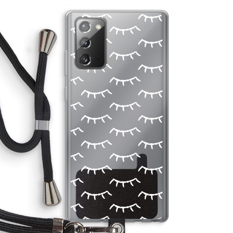 Wimpers: Samsung Galaxy Note 20 / Note 20 5G Transparant Hoesje met koord