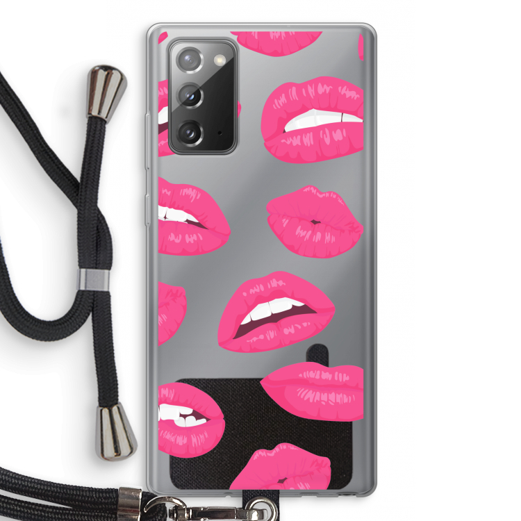 Bite my lip: Samsung Galaxy Note 20 / Note 20 5G Transparant Hoesje met koord