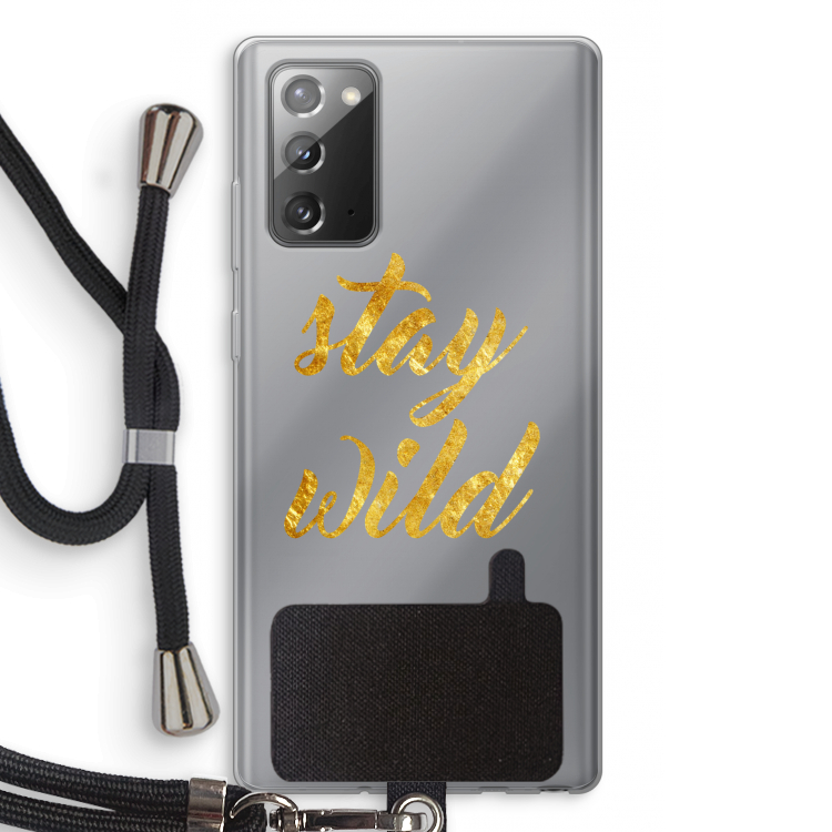 Stay wild: Samsung Galaxy Note 20 / Note 20 5G Transparant Hoesje met koord