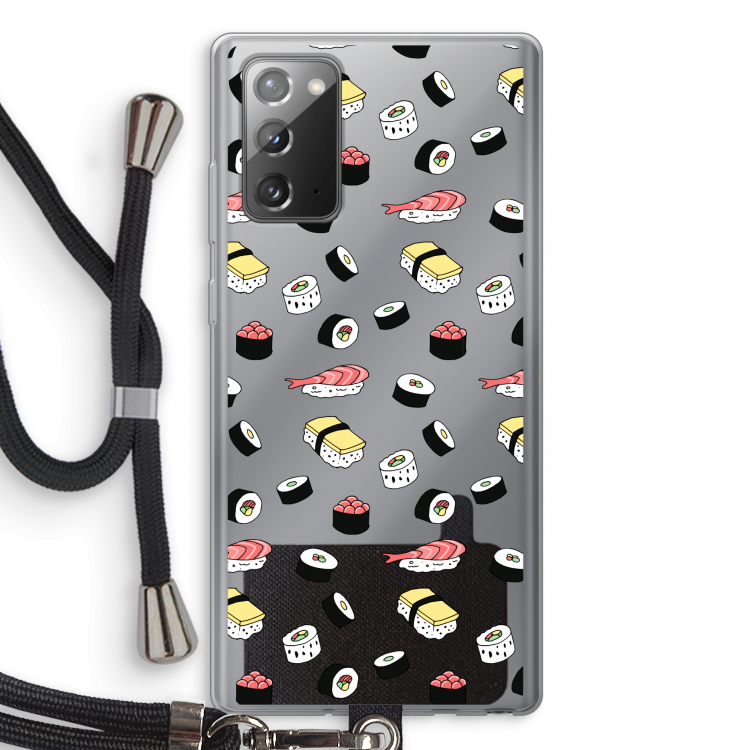 Sushi time: Samsung Galaxy Note 20 / Note 20 5G Transparant Hoesje met koord