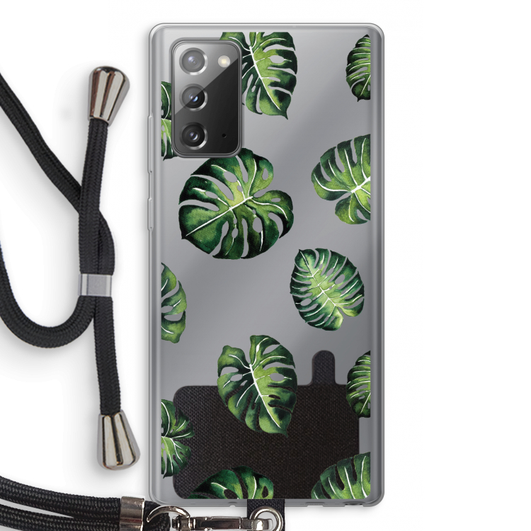 Tropische bladeren: Samsung Galaxy Note 20 / Note 20 5G Transparant Hoesje met koord