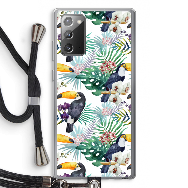 Tukans: Samsung Galaxy Note 20 / Note 20 5G Transparant Hoesje met koord