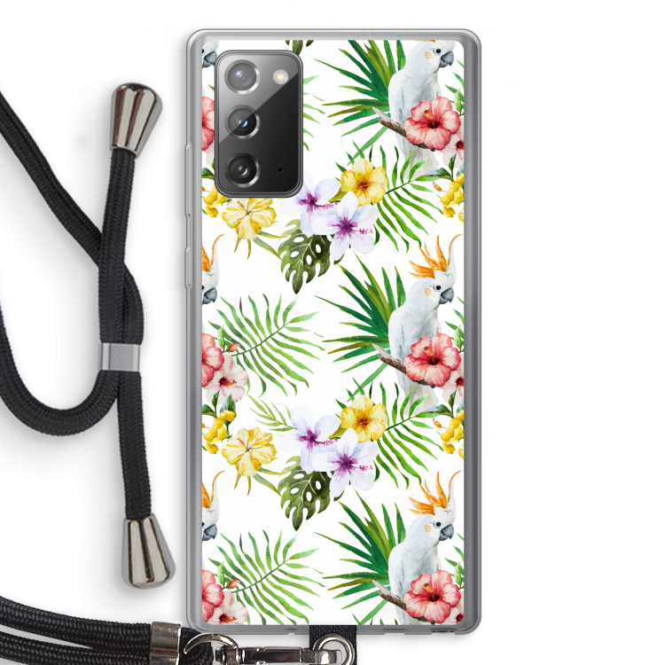 Gele kuif: Samsung Galaxy Note 20 / Note 20 5G Transparant Hoesje met koord