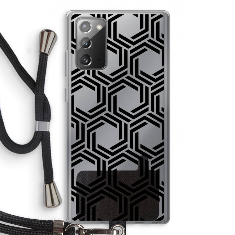 Geometrisch patroon: Samsung Galaxy Note 20 / Note 20 5G Transparant Hoesje met koord