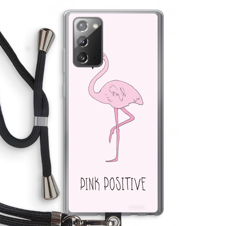 Pink positive: Samsung Galaxy Note 20 / Note 20 5G Transparant Hoesje met koord