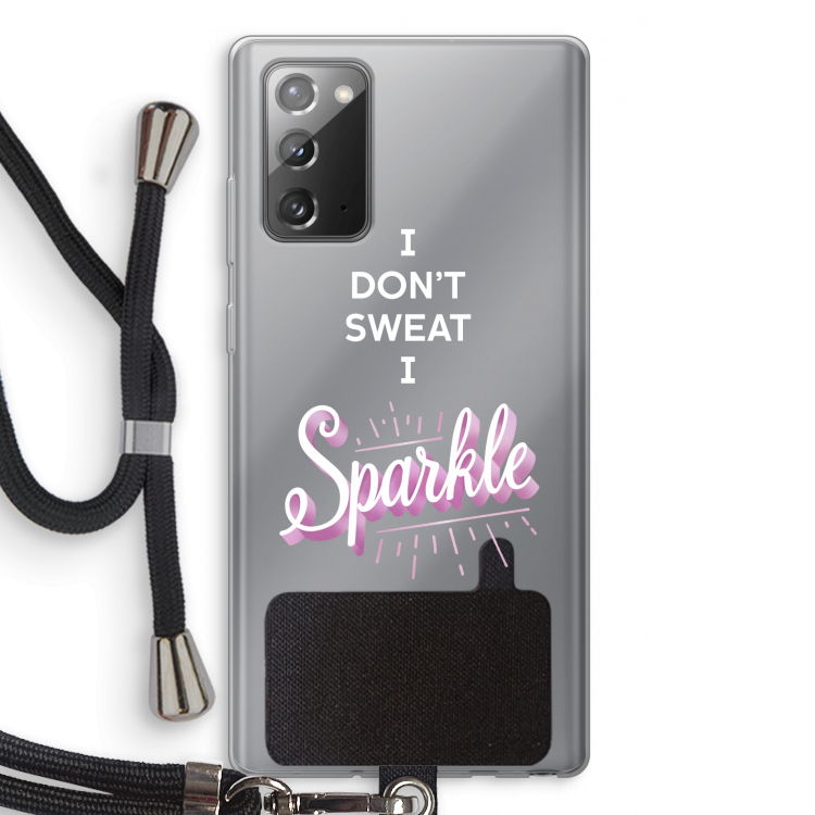 Sparkle quote: Samsung Galaxy Note 20 / Note 20 5G Transparant Hoesje met koord