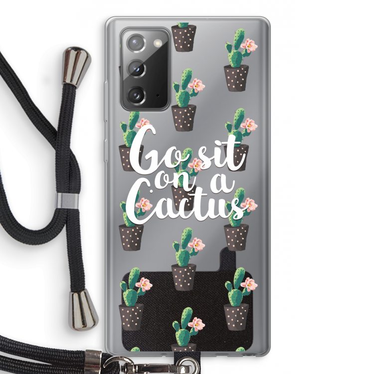 Cactus quote: Samsung Galaxy Note 20 / Note 20 5G Transparant Hoesje met koord