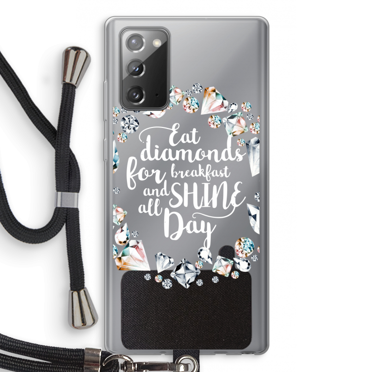Diamonds: Samsung Galaxy Note 20 / Note 20 5G Transparant Hoesje met koord
